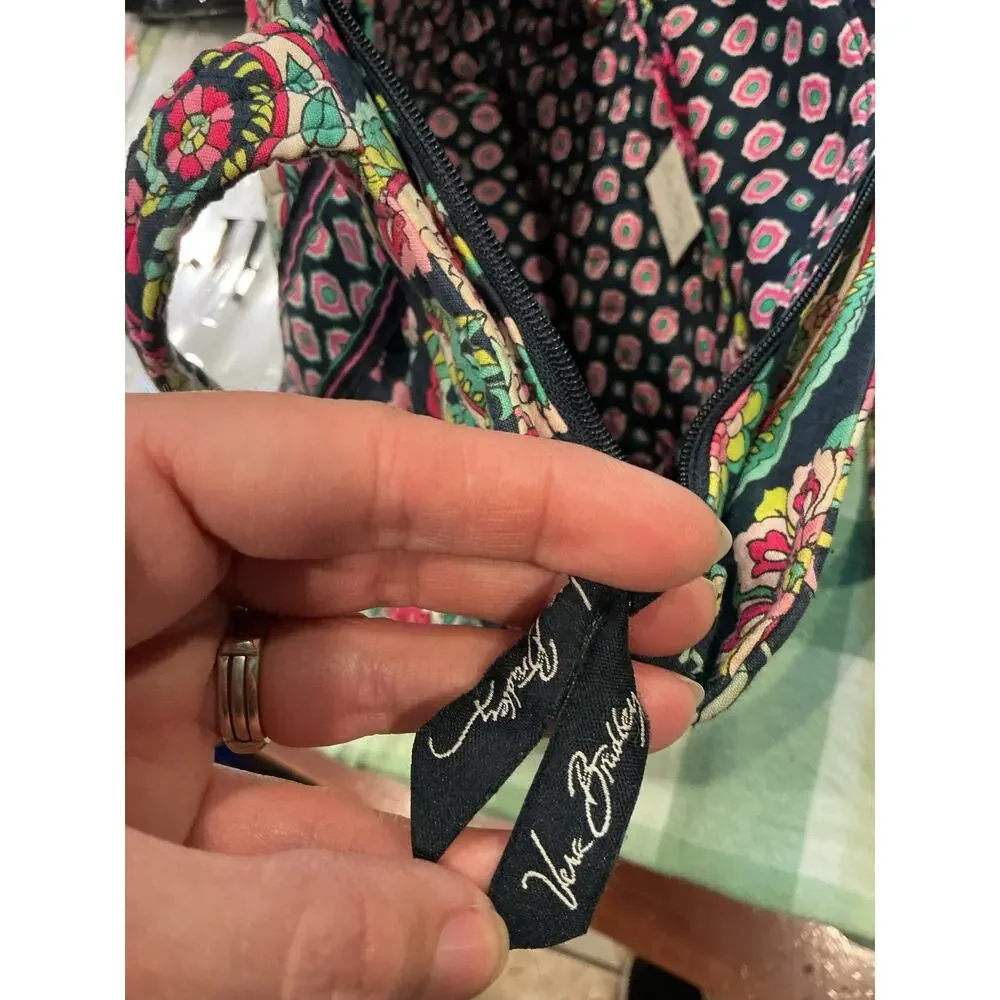 Vera Bradley Large Quilted Tote Bag | Floral Paisley Shoulder Bag Travel Tote